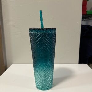 Starbucks 2023 Spring Jeweled Venti Cold Cup Tumbler Green Turquoise Ombre 24oz